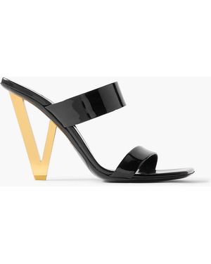Versace Embellished Patent-Leather Sandals - Black