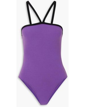 Lisa Marie Fernandez Two-tone Crepe Swimsuit - Purple