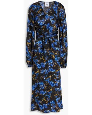 Day Birger et Mikkelsen Marley Printed Hammered Satin-crepe Midi Dress - Blue