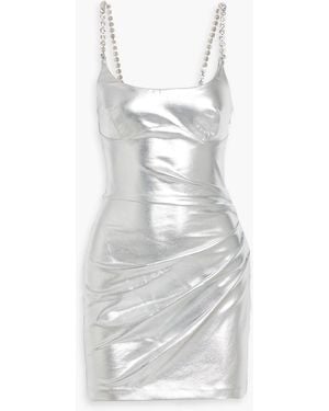 Area Crystal-Embellished Lamé Mini Dress - White