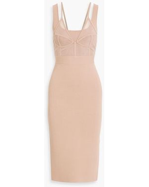 Hervé Léger Layered Bandage Midi Dress - White
