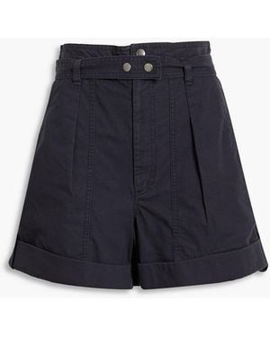 Isabel Marant Kalosco Belted Cotton Shorts - Blue