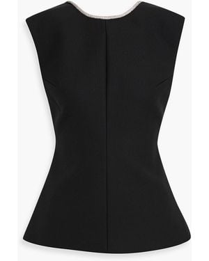 Rohe Open-Back Crystal-Embellished Wool-Blend Top - Black