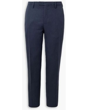 Boglioli Straight-Leg Lyocell And Linen-Blend Twill Suit Pants - Blue