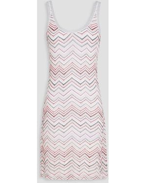 Missoni Sequin-embellished Metallic Crochet-knit Mini Dress - White