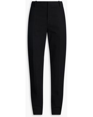 McQueen Tapered Cotton Tuxedo Trousers - Black