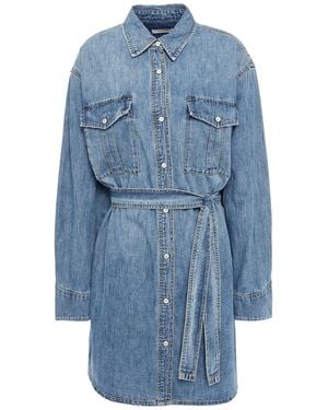 Rag & Bone Belted Denim Mini Dress - Blue
