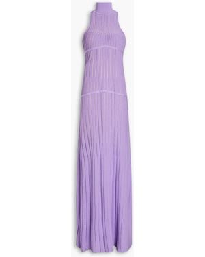 Hervé Léger Burnout Bandage Maxi Dress - Purple