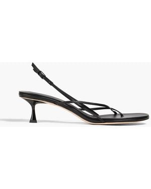STUDIO AMELIA Barbella 50 Leather Slingback Sandals - Black