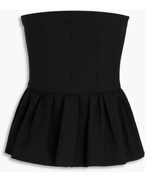 Maje Strapless Twill Peplum Top - Black