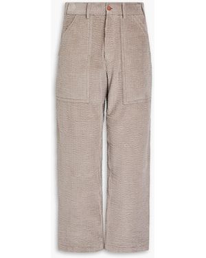 Giorgio Armani Cotton-Blend Corduroy Trousers - Natural