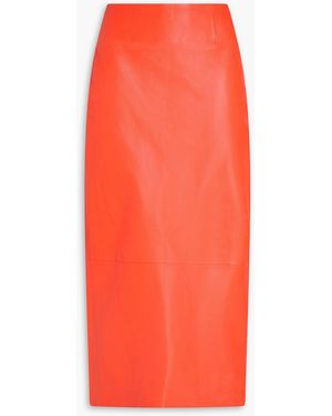 Zimmermann Leather Midi Skirt - Orange