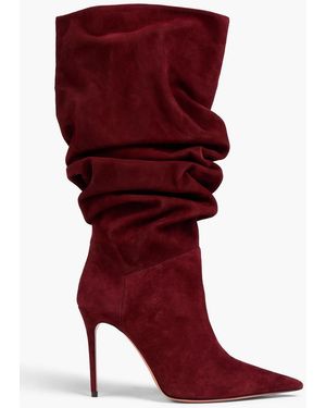 AMINA MUADDI Jahleel Suede Knee Boots - Red