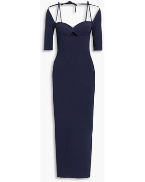 Altuzarra Mareen Cutout Ribbed-knit Maxi Dress - Blue