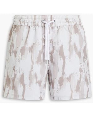 Frescobol Carioca Short-length Printed Swim Shorts - White