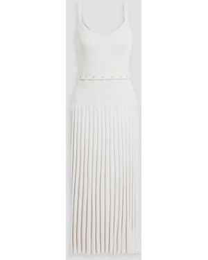 NAADAM Geripptes midikleid aus einer baumwoll-kaschmirmischung - Weiß