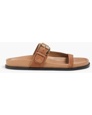 A.Emery Prince Buckled Suede Sandals - White