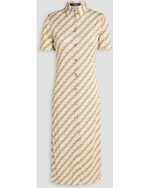 Versace Printed Jersey Shirt Dress - Natural