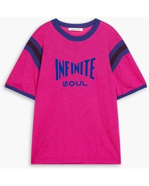 Wales Bonner Flocked Striped Cotton-Blend T-Shirt - Pink