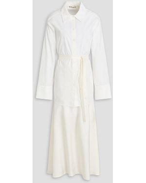 Rohe Twill-paneled Cotton-poplin Midi Shirt Dress - White