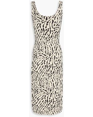 Proenza Schouler Cutout Zebra Jacquard-Knit Silk-Blend Midi Dress - White