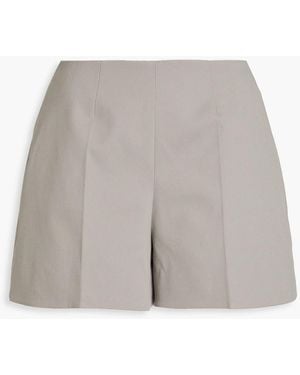 Tibi Stretch-Cotton Twill Shorts - Grey