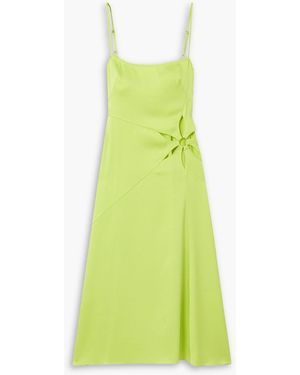 Cult Gaia Imogen Cutout Hammered-satin Midi Dress - Green