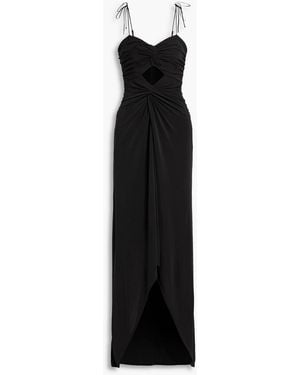 Cinq À Sept Harlin Cutout Twisted Stretch-jersey Maxi Dress - Black