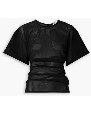 Acne Studios Gathered Mesh T-Shirt - Black