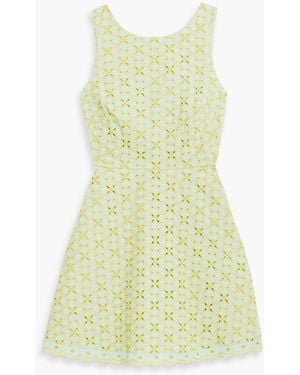 Saloni Jesse Broderie Anglaise Cotton Mini Dress - Yellow