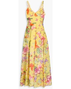 Charo Ruiz Iraso Printed Cotton-Blend Midi Dress - Yellow