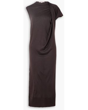Stella McCartney Draped Wool Midi Dress - Brown