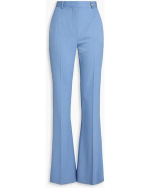 Versace Wool-Blend Twill Flared Trousers - Blue