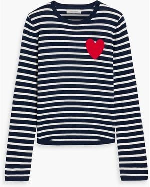 Chinti & Parker Striped Jacquard-Knit Wool Sweater - Blue