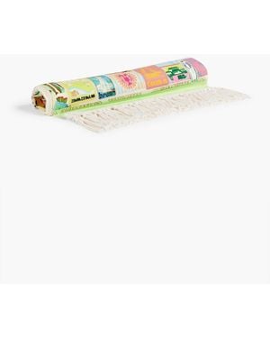 Zimmermann Fringed Printed Cotton Beach Towel - White