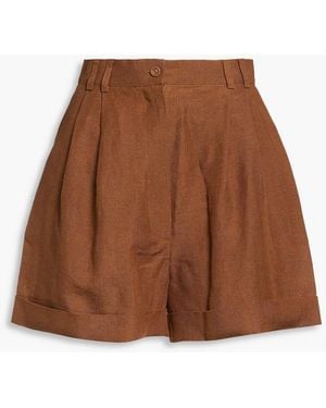 Casa Raki Clementina Linen Shorts - Brown