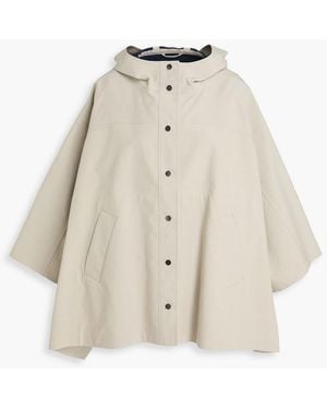 Brunello Cucinelli Cotton Hooded Cape - Natural