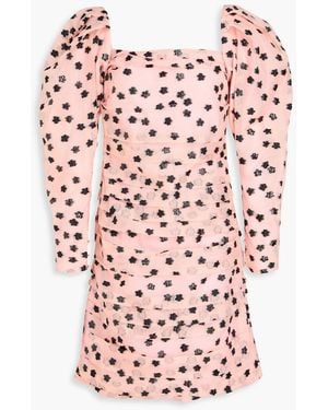 Stine Goya Nala Pleated Fil Coupé Organza Mini Dress - Pink