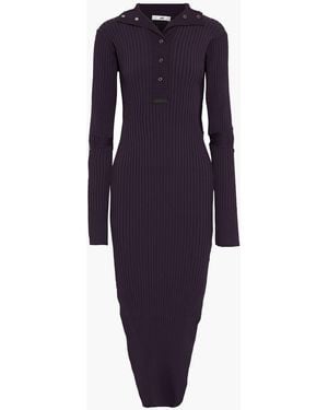 Eytys Kitana Split-side Ribbed-knit Midi Dress - Blue