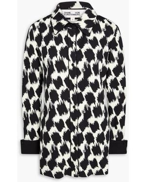 Diane von Furstenberg Lagarde Printed Jersey Shirt - Black