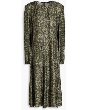 Luisa Cerano Printed Jacquard Midi Dress - Green