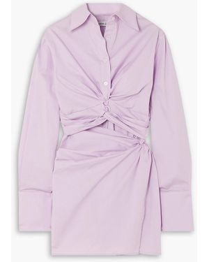 Anna Quan Lola mini-hemdblusenkleid aus stretch-baumwolle mit cut-out und raffungen - Pink