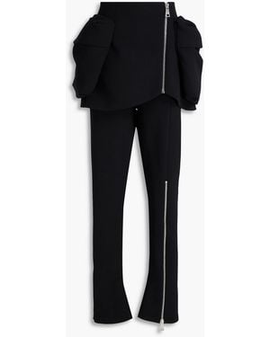 A.W.A.K.E. MODE Skirt-Effect Crepe Flared Trousers - Black