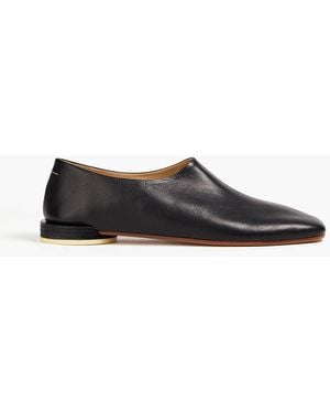 MM6 by Maison Martin Margiela Pebbled-leather Loafers - Black