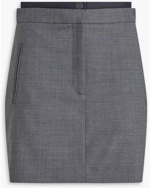 Sandro Wool-blend Twill Mini Skirt - Grey