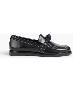 Alexandre Birman Clarita Bow-Detailed Embellished Leather Loafers - Black
