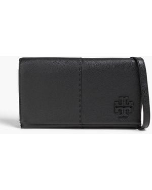 Tory Burch Mcgraw Textured-leather Shoulder Bag - Black