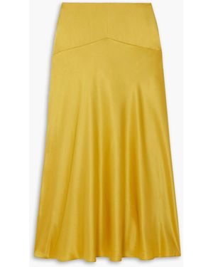 TOVE Clover Silk-satin Midi Skirt - Yellow