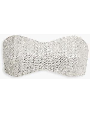 Michael Kors Crystal-embellished Crepe Bra Top - White