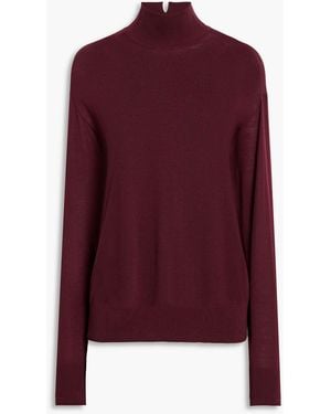 Another Tomorrow Wool Turtleneck Sweater - Red
